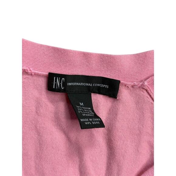 I.N.C Women's Pink Surplice Blouse Long Sleeve Casual Top Size M balletcore - Picture 2 of 5